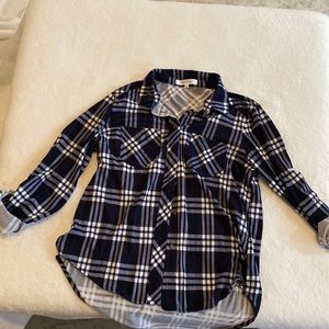 Eden & Olivia Blue Plaid Button Down
